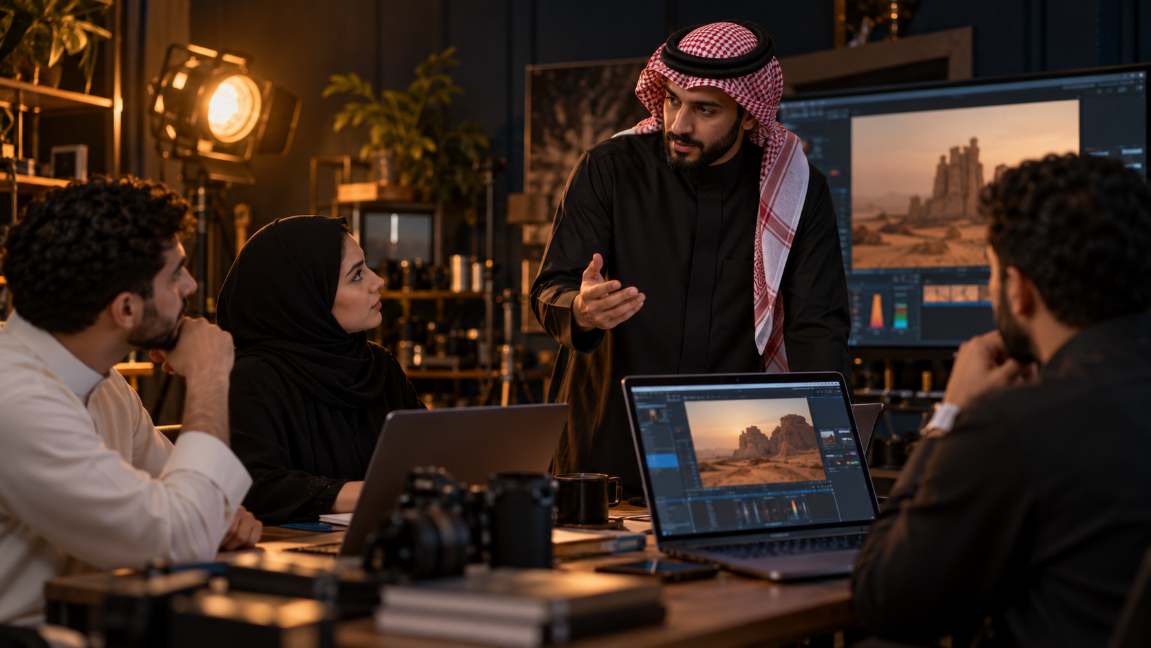 ورشة حضورية في استوديو سينمائي